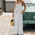 thumbnail image 6 of TaTaai Ladies Casual Loose Fit Backless Maxi Dress Solid Color Sleeveless Round Neck Loungewear with Pockets Gift, 6 of 9