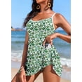 thumbnail image 4 of SHEWIN Womens Swimdress One Piece Floral Print Whip Stitch Swimsuits Tummy Control Swimwear High Waisted Push Up Bathing Suit with Pocket, 4 of 8