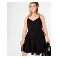 thumbnail image 3 of B DARLIN Womens Black Spaghetti Strap Above The Knee Sheath Party Dress Plus 18W, 3 of 4