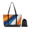 thumbnail image 7 of FORMRS Canvas Laptop Tote Bag for Women with 15.6" Computer Compartments Shoulder Handbag, Orange Abstract Wavy, 7 of 7