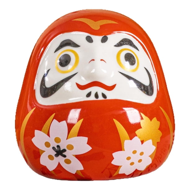 Accesorios para muñecas Daruma japonesas, esculturas artesanales, centros de mesa versátiles, regalos Rojo