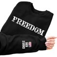 thumbnail image 4 of Womens Long Sleeve Sweatshirts Patriotic Freedom Letter Graphic Round Neck Pullover Blouses Fall Winter Comfy Relaxed Fit Tops, 4 of 6