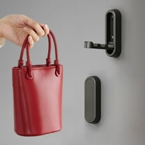 Taotanxi Foldable Invisible Hook Zinc Alloy Bathroom Wall Hook Retractable for Closet Scarf Hat Robe Key Purse Bag Folding Hooks Minimalist Style (Black)