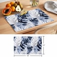 thumbnail image 6 of Navy Blue Palm Leaves Placemats Set of 12 Tropical Botanical Vintage Place Mats Indoor Wipeable Table Mats Washable Cloth Dining Table Placemats for Kitchen Holiday Party Home Decor 13x19 Inch, 6 of 9