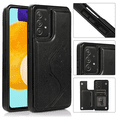 thumbnail image 4 of Asuwish Compatible with Samsung Galaxy A53 5G Wallet Phone Case Tempered Glass Screen Protector and Flower PU Leather Credit Card Holder Stand Cell Cover for A 53 G5 53A SM A536U 6.5" 2022 Men Black, 4 of 10
