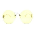 thumbnail image 2 of Womens Oversized Metal Frame Rimless Butterfly Glam Sunglasses Gold - Yellow, 2 of 4