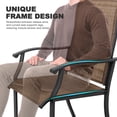 thumbnail image 6 of Nuu Garden Patio Chairs Set of 2, Outdoor Dining Chairs High Back with Metal Frame and Textilene Sling, Lawn Chair, for Garden, Backyard, Porch, Brown, 6 of 11