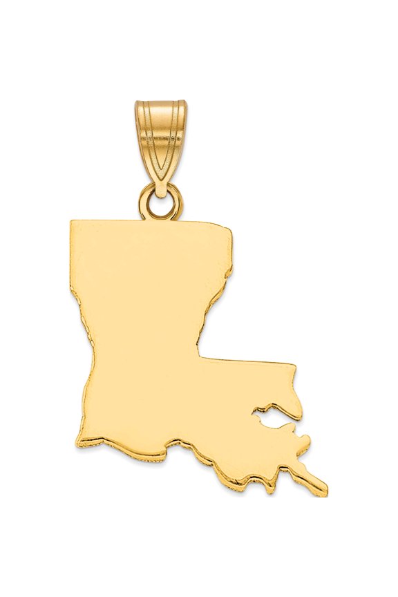Ss/Gold Plated Sterling Silver/Gold-Plated Louisiana State Pendant Made In United States xna707gp-la