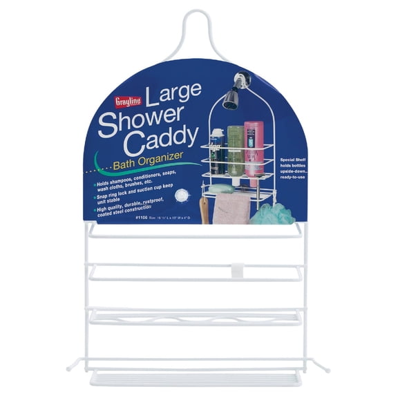 Panacea Shower Caddy Extra Large Suction Mount - Rust Resistant - 1 Piece, Multicolor