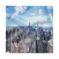 thumbnail image 1 of NYC Scene Decorative Satin Napkins Set of 4, Panoramic Aerial Layout of High Skyscrapers and a Clear Sky, Square Fabric Party & Dinner Napkin, 12", Pale Sky Blue Multicolor, by Ambesonne, 1 of 2