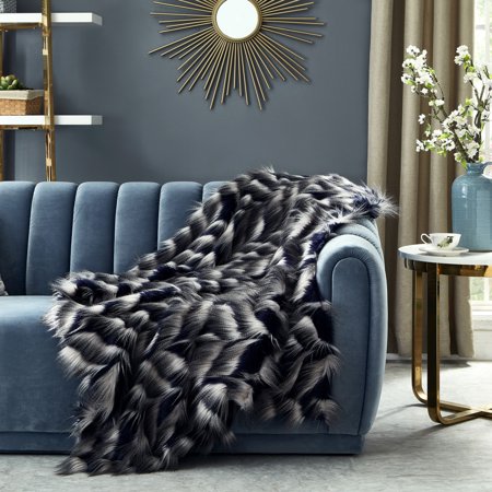 Beaumont Navy Throw Blanket Extra Soft Reversible Micromink Cozy 50x60 inches