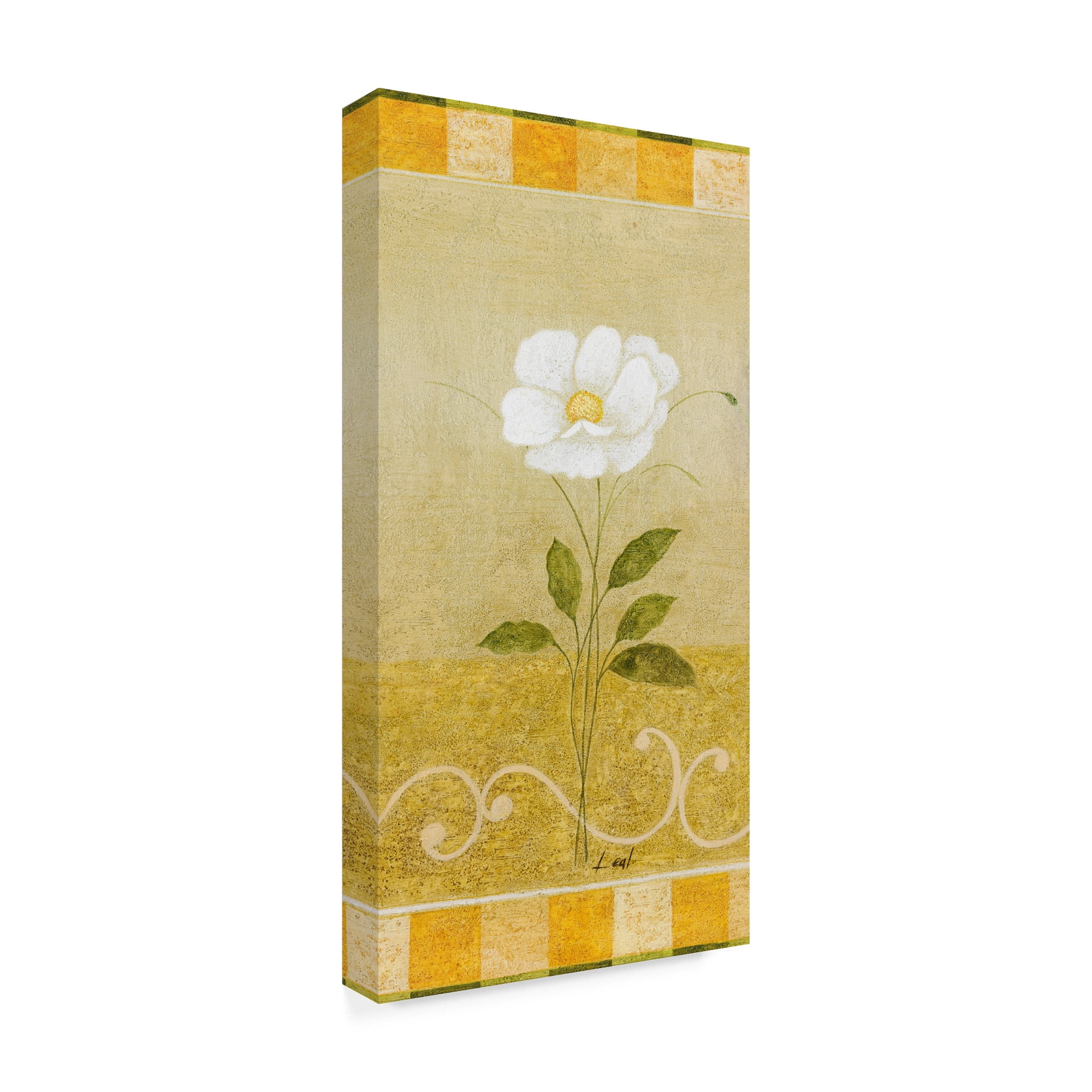 Trademark Fine Art 'White Floral Yellow 3' Canvas Art by Pablo Esteban