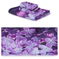 thumbnail image 2 of Coolnut Towel Bathroom Sets, Spring Lilac Purple Floral Towels 3-Piece, Bath Towel Hand Towel Washcloth, Towel Set of 3 Multifuntion for Home Kitchen Hotel Gym Swim Washcloth Gift, 2 of 7
