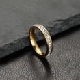 thumbnail image 3 of Anillo de pareja de acero de titanio con circonitas cuadradas estrelladas de una o dos filas de joyería de acero inoxidable para mujer, 3 of 6