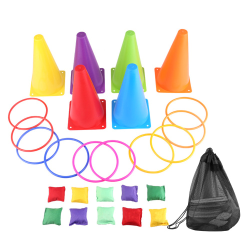 Zhaomeidaxi 27Pcs Carnival Yard Games Combo Set Ring Toss Cones