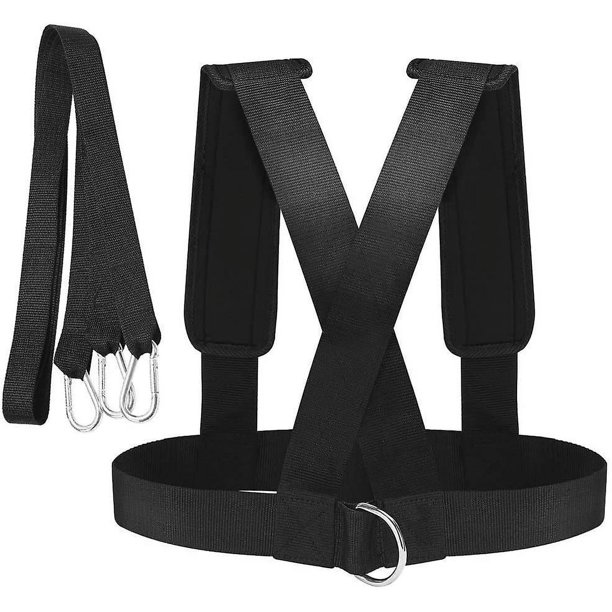 Arnés de trineo para entrenamiento, entrenador de resistencia y asistencia, Kit de cuerda de resistencia para entrenamiento físico, mejora la velocidad, la resistencia y la fuerza