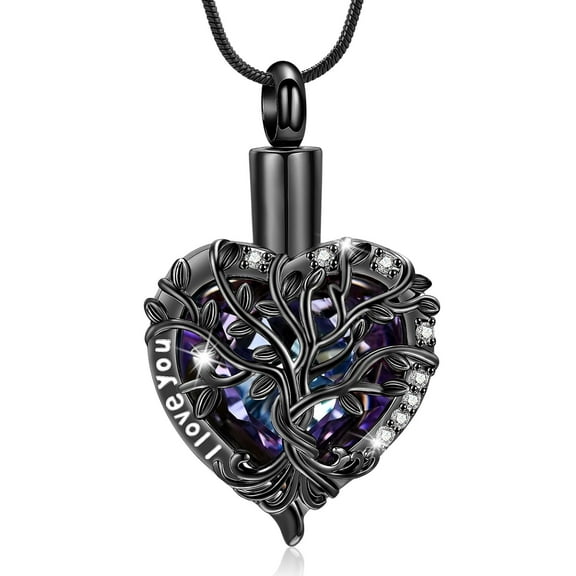 Heart Tree of Life Urn Necklace for Ashes Heart Cremation Jewelry With Funnel Filler Memorial Jewelry Gifts for Women