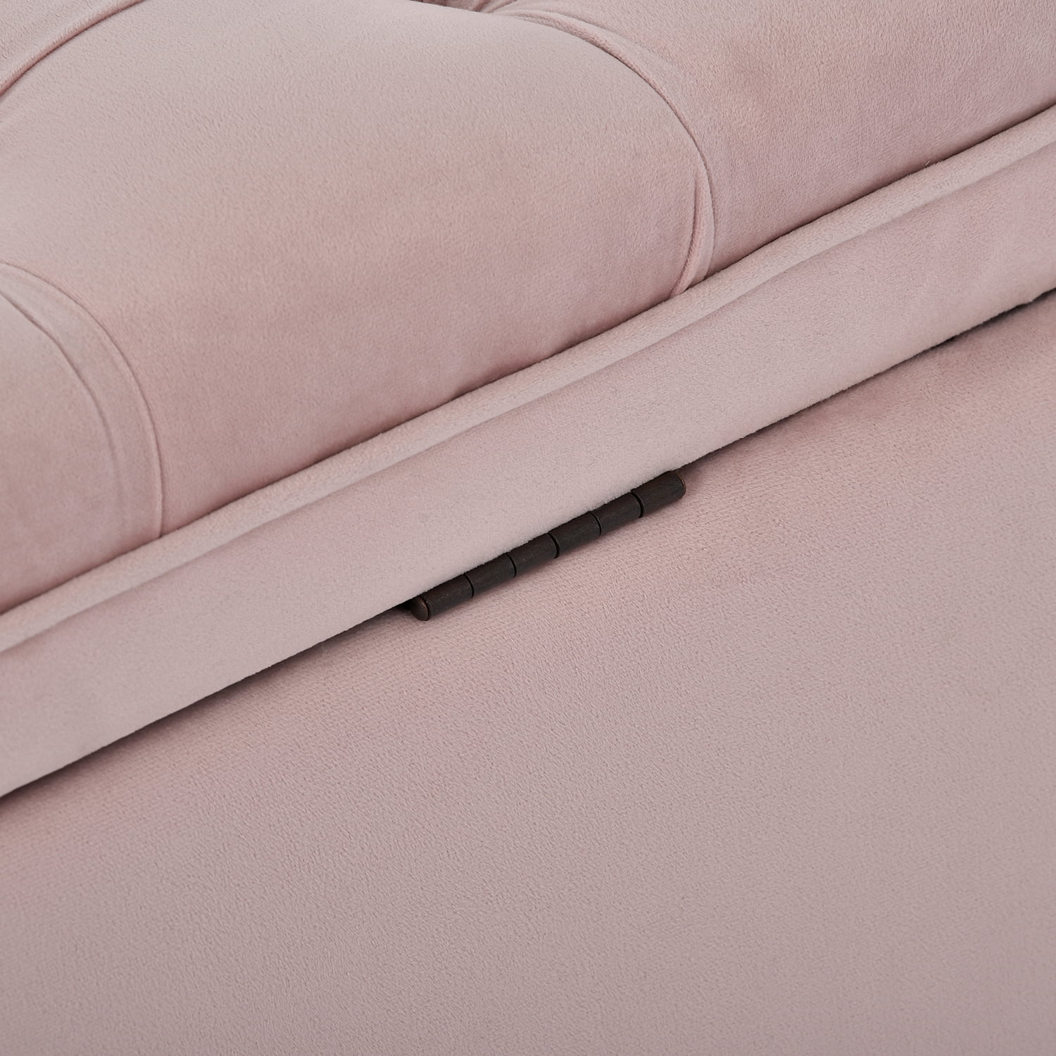 Kadyn Upholstered Flip Top Storage Bench, Storage Ottoman Bench with Button Tufted Top, Folding Chest Foot Rest Stool for Bedroom, Pink