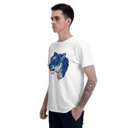 Blue Tiger Men's T-Shirt Cotton 100% Summer Tops Fashion Casual Blue Tiger Short Sleeves for Men Women Round Collar Top Tees