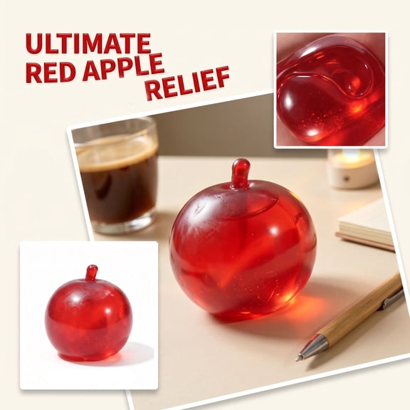 Red Fruit Squeeze Stress Reliever, Soft Slow-Rising Sensory Fidget for Calming, Portable Decompression Aid for Desk & Travel Use