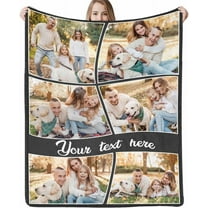Custom Blanket Personalized Blanket with Photos Text Gift on Birthday Christmas Customized Picture Throw Blanket for Adult Men Women