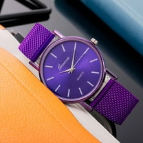 LINMOUA Analog Quartz Quartz Watch Woman's High-end Blue Glass Life Waterproof Distinguished Purple