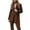 Brown, variant on Aoochasliy Womens Pants Clothes Solid Turn Down Collar Long Sleeve Coat Tops + Pants + Belt Trousers Suit Set