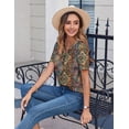 thumbnail image 4 of WQD Women’s Summer V Neck Blouse Short Sleeve Floral Print Top Casual Loose Fit Business Dressy Work Shirt, 4 of 6