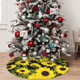 thumbnail image 5 of Yiaed Sunflowers In Vintage Print Christmas Tree Skirt , Tree SkirtsTree Mat for Christmas Winter Holiday Indoor Decorations-36", 5 of 7