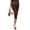 Coffee, variant on Womens Capri Leggings Low Waisted Slim Leg Polka Dots Capris Split Hem Cropped Yoga Pants, M