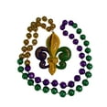 thumbnail image 2 of Mosaic Fleur De Lis Necklace Mardi Gras Beads Bead Green Gold Purple, 2 of 2