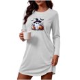 thumbnail image 2 of Stamzod House Dress for Women Halloween Print Long Sleeve T Shirt Nightgown Soft Crew Neck Short Sleep Shirt M, 2 of 7