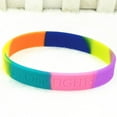 thumbnail image 4 of Rainbow Silicone Wristband Chain Style Bracelet Pride Assorted Color Handband, 4 of 9