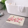 thumbnail image 3 of FJPT Non Slip Flannel Polyester Floor Mat Cherry Blossom Design For Bathroom Kitchen Bedroom Decor 16x24 inch, 3 of 5