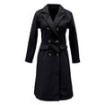 thumbnail image 5 of Women Elegant Double Wool Blend Pea Coat Notch Lapel Color: Black Size: XXXL, 5 of 5