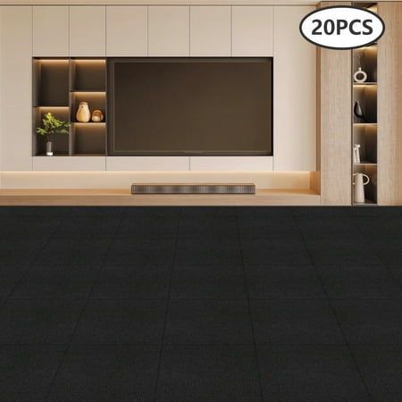 Carpet Tiles,19.7x19.7in Polyester Fiber & TPR, Electrostatic Adsorption 20-Pcs Set with Anti-Slip & Noise Reduction, Suitable for Nursing Homes, Clinics, and Mobility-Impaired Users