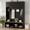Black, variant on 59 Inch Hall Tree with Bench and Storage, Farmhouse Entryway Coat Rack with 4 Hooks and Cabinets for Mudroom Living Room, Black