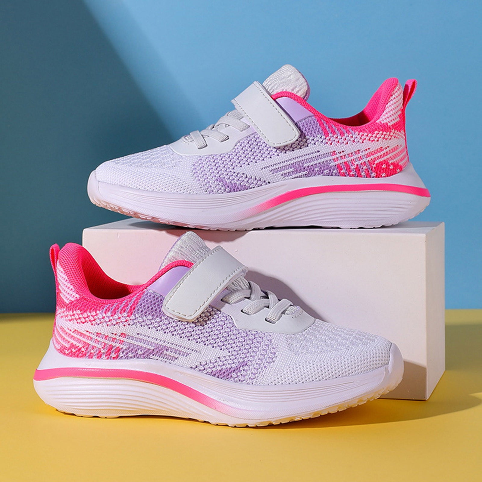 Krdevn Kids Shoes - Trainers for Boys Trainers Girls Indoor Shoes Children's Sports Shoes Trainers Tennis Shoes Leisure Shoes Outdoor Running Shoes,Color:Pink,Size:7-8 Years
