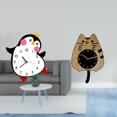 thumbnail image 2 of Precioso Reloj De Pared De Madera Con Diseño De Pingüino Y Gato De Dibujos Animados, Silencioso, Adorno Colgante Para Dormitorio, Cocina, Oficina, Decoración Del Hogar, Regalo De, 2 of 8