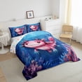 thumbnail image 3 of Castle Fairy Teens Kawaii Axolotl Queen Comforter Set,Sea Salamander Bedding Comforter Set, 3 of 8
