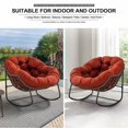 thumbnail image 7 of Outdoor Papasan Rocking Chair, Patio Oversized Wicker Egg Rocking Chair, Indoor & Outdoor Comfy Rocker Chair with Thick Cushion, Modern Lounge Chair for Front Porch, Garden, Backyard, Orange, 7 of 7