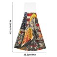 thumbnail image 2 of Haosy 2 Pack Kitchen Wash Cloths with Hanging Loops Absorbent Absorbent Quick Drying Hand Towels, Parrot with American Flag, 2 of 7
