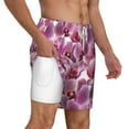 thumbnail image 3 of Picia Orchids Flowers pattern Mens Swim Trunks with Compression Liner Stretch Beach Shorts Quick Dry with Zipper Pockets No-Chafing Board Shorts-3X-Large, 3 of 9