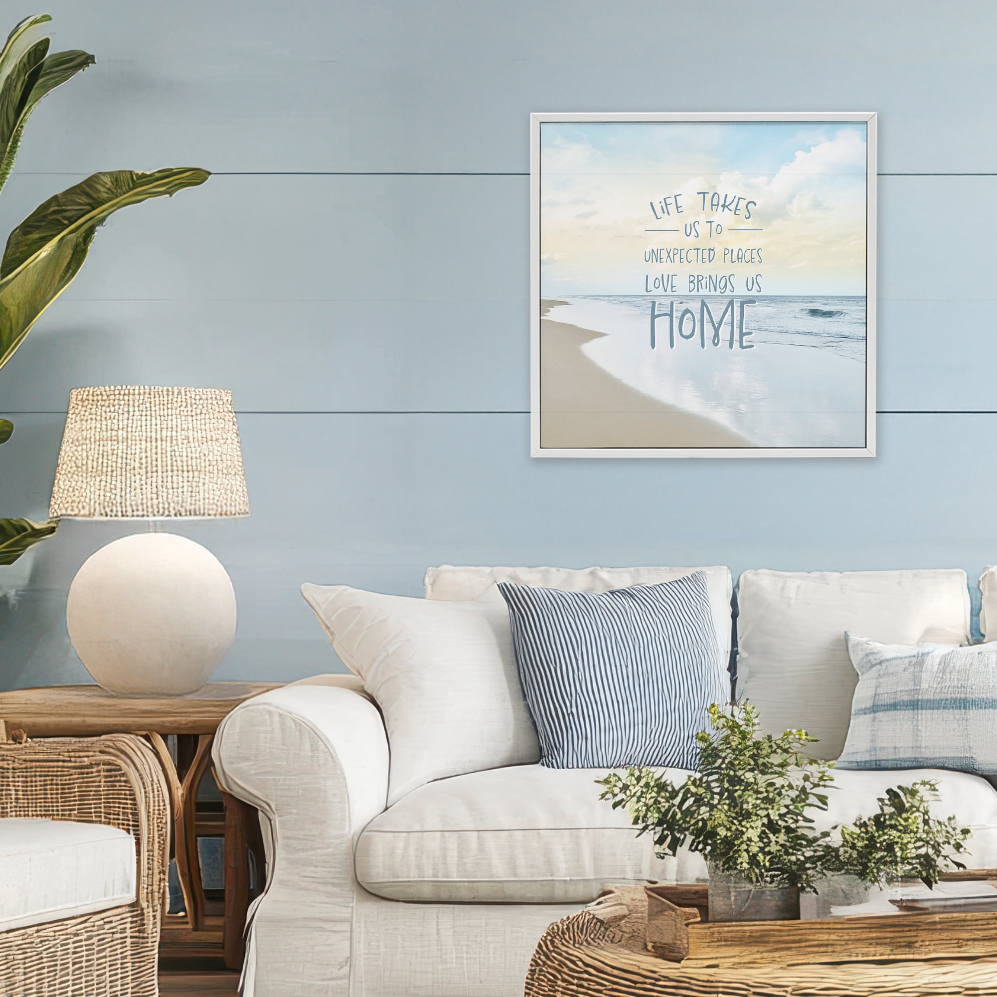 Stupell Industries Love Brings Us Home Inspiration White Framed Giclee Art, design by Natalie Carpentieri
