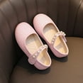 thumbnail image 5 of ASFGIMUJ Girls Sandals Fashion New Pattern Solid Pearl Decoration Cute Flat Bottom Lightweight And Comfortable Hook Loop Princess Shoes,Size 4.5 Years-5 Years, 5 of 9