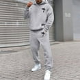 thumbnail image 1 of Men's Suits Product Title for Men Casual Solid Two Piece Hooded Sports Set with Raglan Sleeve Drawstring Pant Set, 1 of 5