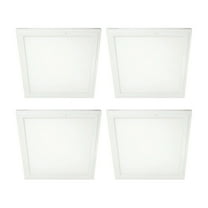 12" x 12" 1250 Lumen Integrated LED Flat Panel Light, White Trim Set, 4-Pack