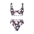thumbnail image 4 of Rocae Leaves Flower for Bikini Set for Women Two Piece Sexy High Swimsuits Split Crossover Bikini Small, 4 of 9