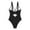Black, variant on New Sexy Solid Color Bikini Swimsuit with Tie Straps Lightweight, Stretchy, Suitable for Beach and Summer Activities