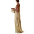 thumbnail image 2 of Diconna Robe Longue en Satin Sans Manches à Bretelles Spaghetti Dos Ouvert Robe de Cocktail Soirée, 2 of 8